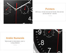 Black Wall Clock with Hygrometer & Thermometer – Quartz Silent Indoor Décor