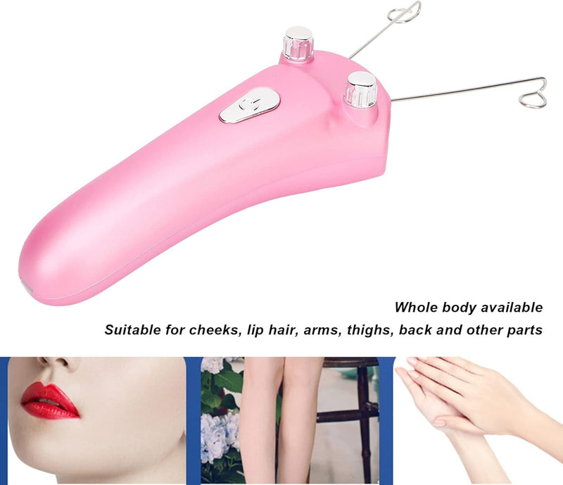 Rechargeable Electric Face Epilator – Cotton Thread Hair Remover with LED Light