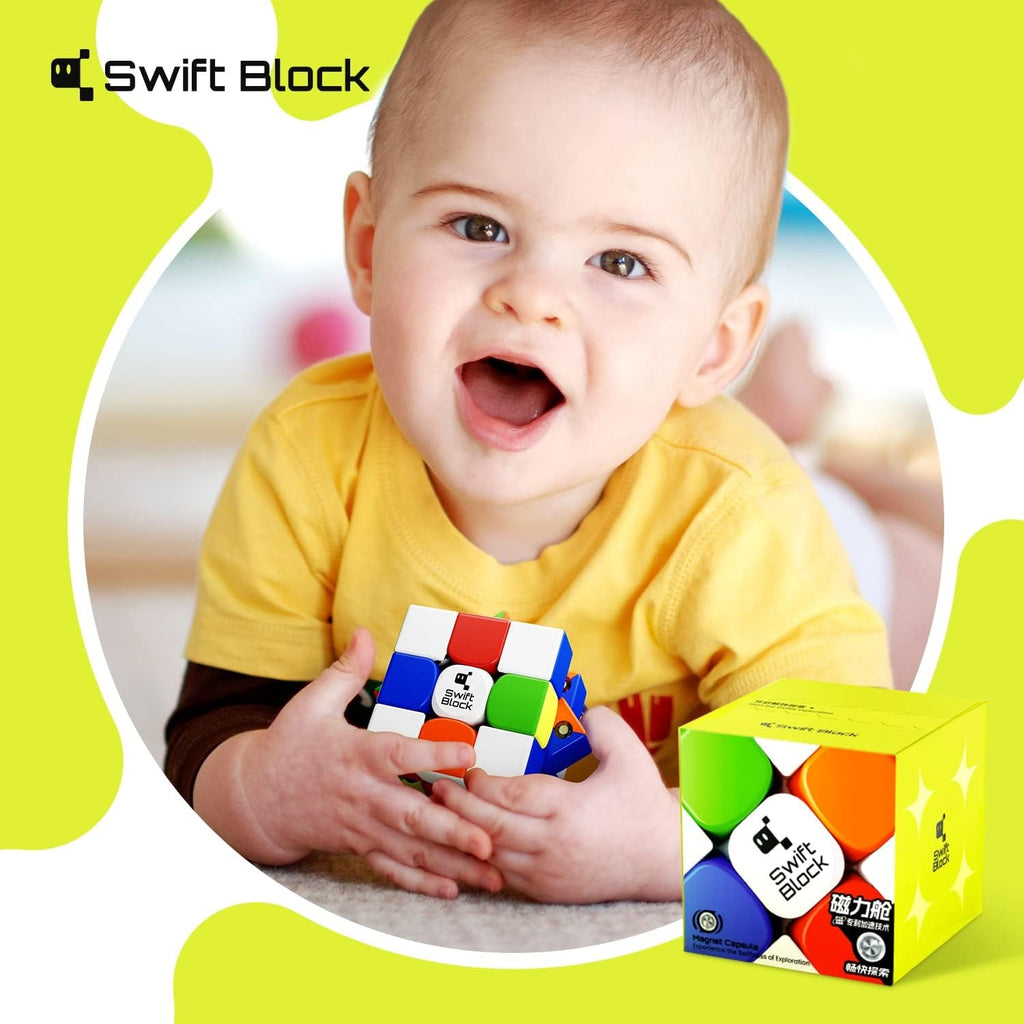 Stickerless Cube 3x3 Magnetic Speed Rubik's Cube – Fast Smooth Stickerless Puzzle with