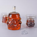 Whiskey Decanter Set with 2 Glasses – Transparent Carafe for Scotch Bourbon Vodka & More