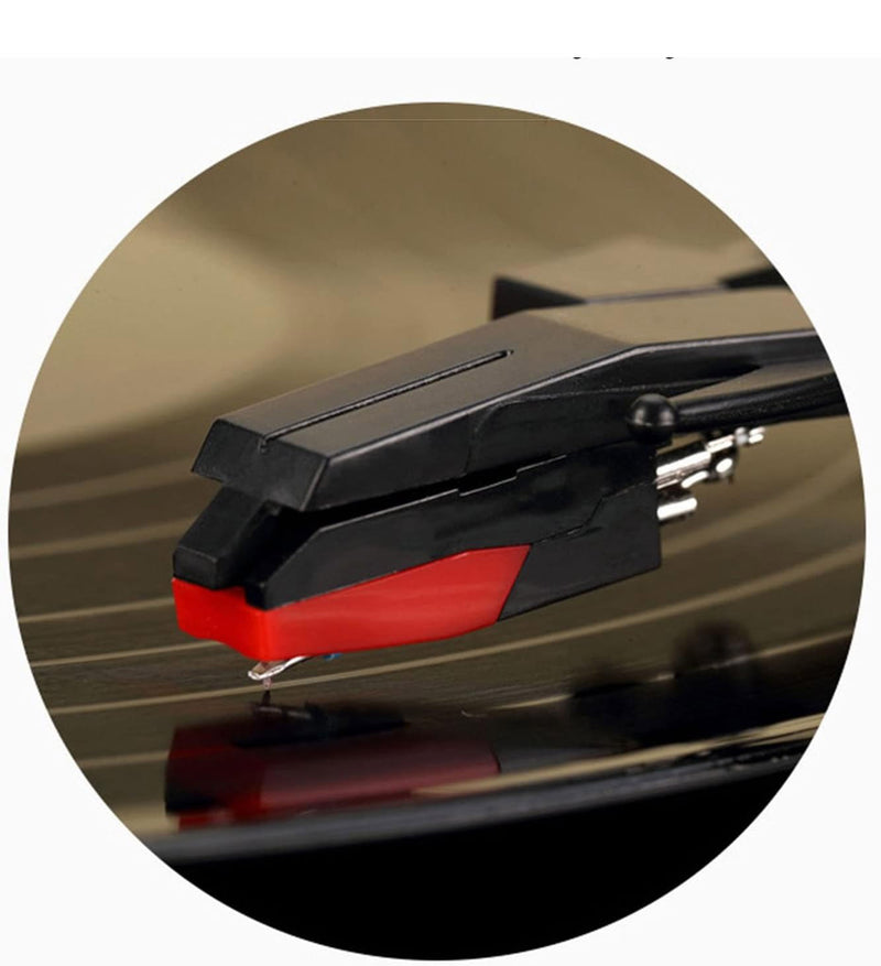 Portable Retro Vinyl Record Player – 3-Speed Turntable with Bluetooth Built-in Speakers & Dust Cover