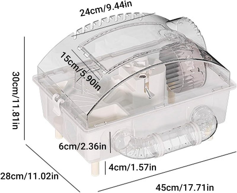 Luxury Acrylic Hamster Cage – Oversized Villa with Accessories Exercise Wheel & Tubes