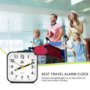 Silent Sweep Square Analog Alarm Clock – Battery Powered Non-Ticking with Snooze & Light
