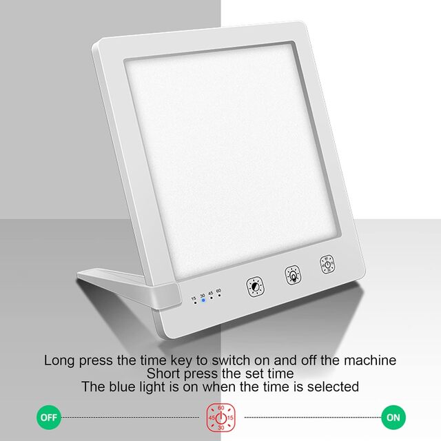 SAD Light Therapy Lamp – 10000 LUX with Adjustable Brightness Timer & Detachable Stand