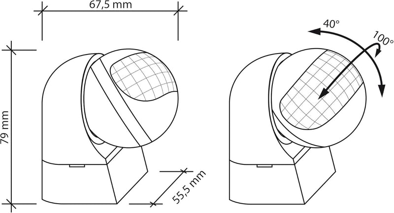 Outdoor PIR Motion Sensor – IP44 Rated Infrared Sensor 180° Swivel 12m Range