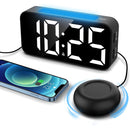 Vibrating Alarm Clock – Loud Bed Shaker Large Display for Heavy Sleepers & Hearing Impaired