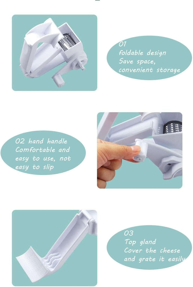 Rotary Cheese Grater – Hand-Crank Shredder for Cheese and Veggies