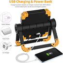 Rechargeable LED Work Light – 360° Rotating Waterproof Floodlight & Power Bank