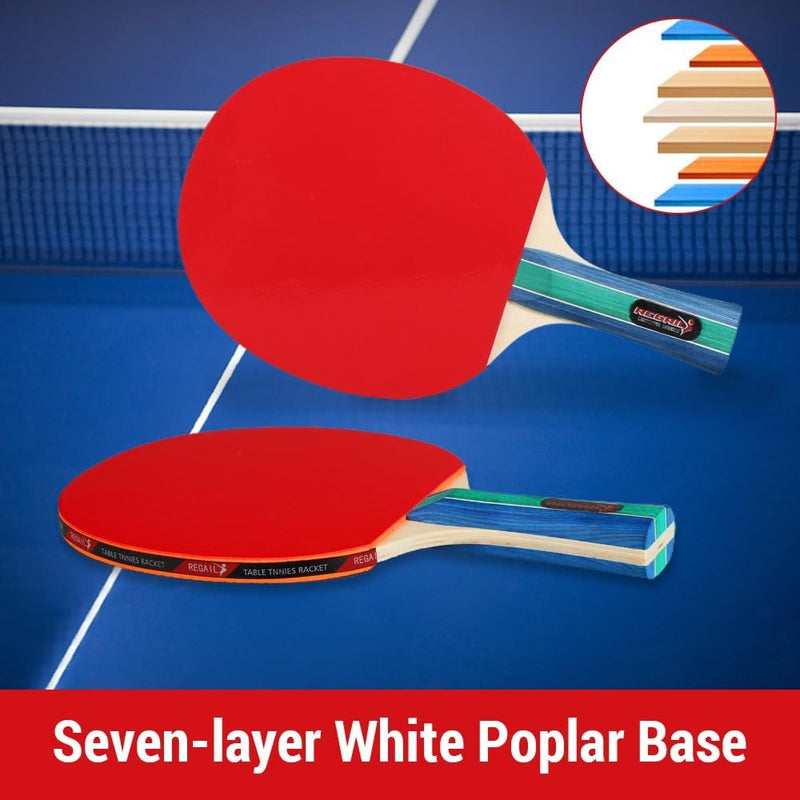 Table Tennis Racket Set – 4 Bats 8 Balls & Carry Bag Portable Ping Pong Kit for Home