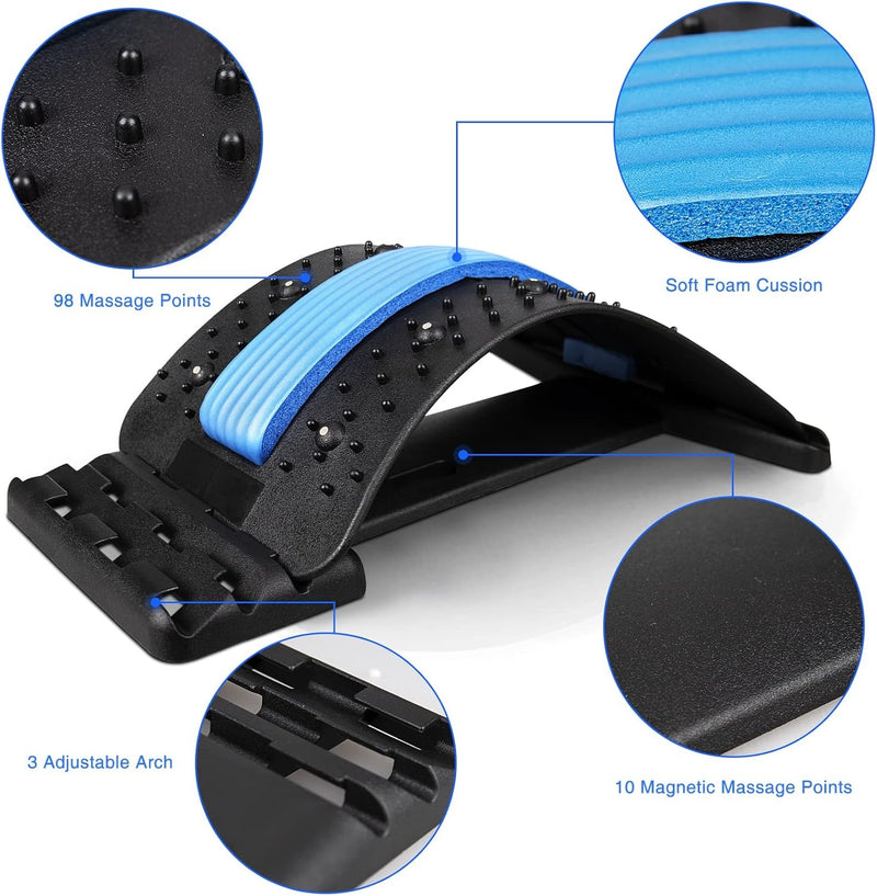 Back Stretcher – 4 Level Lumbar Support with Acupressure & Magnetic Therapy