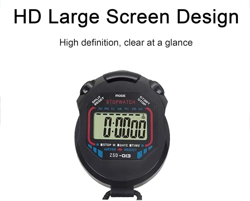 Digital Sports Stopwatch – Handheld LCD Chronograph Timer for Training