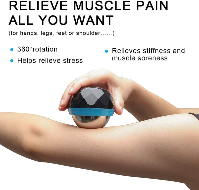 Hot & Cold Massage Roller Ball – Stainless Steel Cryotherapy Ball for Recovery with Drawstring Bag
