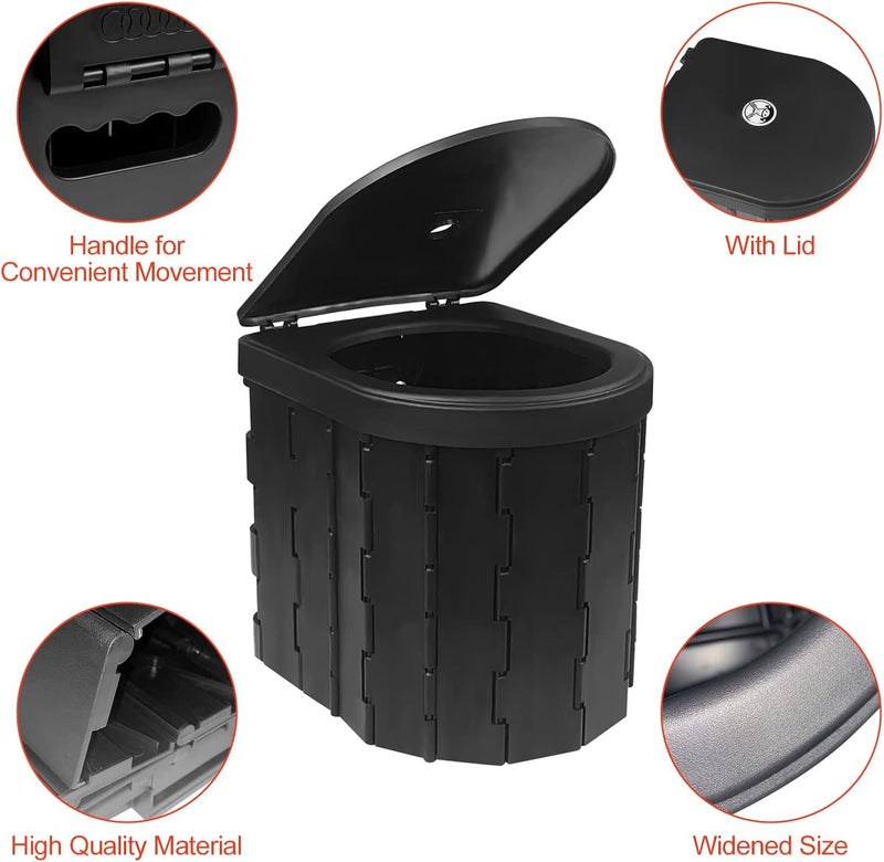 Portable Folding Camping Toilet – Lightweight Adjustable Porta Potty for Travel