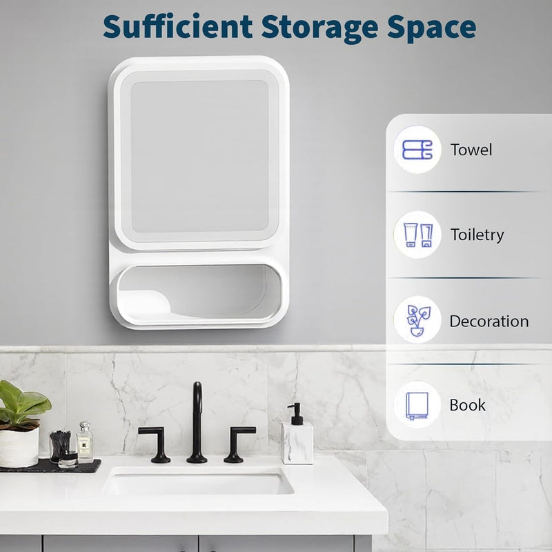 LED Bathroom Mirror Cabinet – Storage with Magnetic Door & Tissue Dispenser