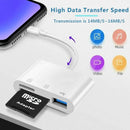 Type-C Card Reader & USB OTG Adapter – 3 in 1 SD/TF Card Reader for Phones & Tablets