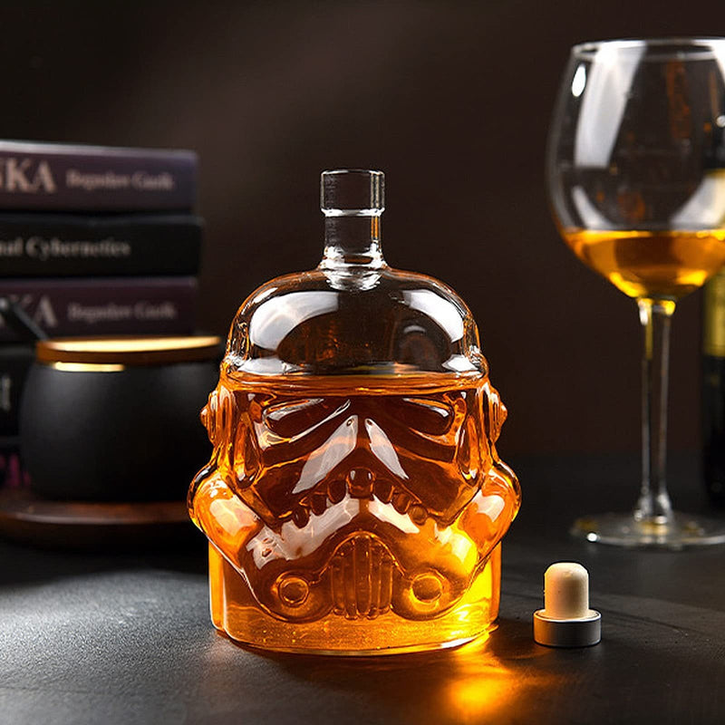 Whiskey Decanter Set with 2 Glasses – Transparent Carafe for Scotch Bourbon Vodka & More