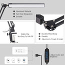 LED Desk Lamp with Clamp - 3 Color Modes with 10 Brightness Levels and Adjustable Arm