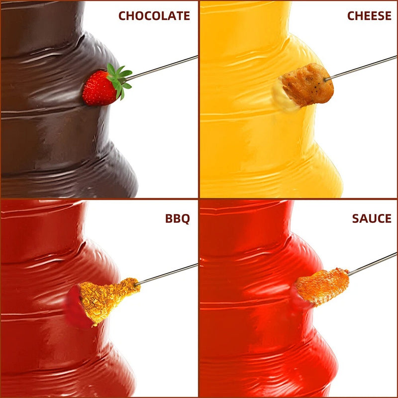 Mini Chocolate Fountain – 3-Tier Electric Fondue Set Stainless Steel for Parties & Events