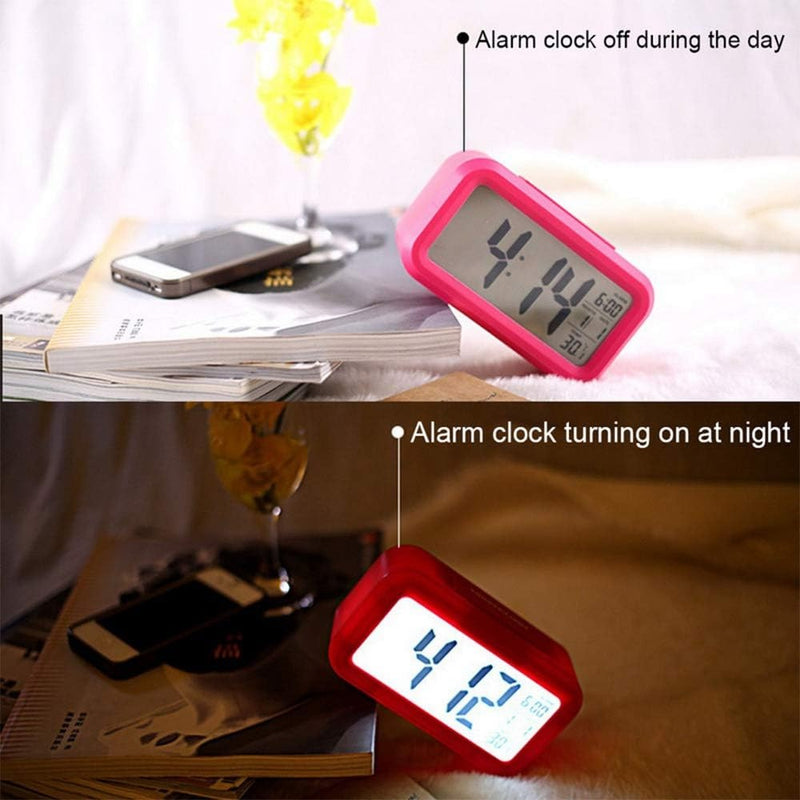 Cute Digital Alarm Clock – LCD Display with Temperature Nightlight & Snooze Perfect for Bedside Table