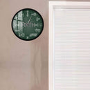 Green Math Chalkboard Wall Clock with Metal Frame – Ideal for Classrooms & Math Fans
