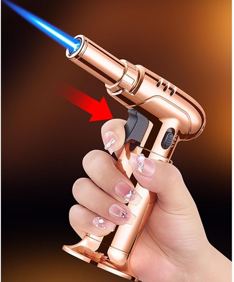 Refillable Butane Kitchen Blow Torch – Adjustable Flame with Safety Lock