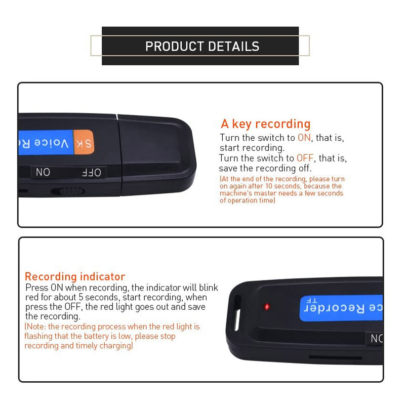 Spy USB Drive - 32GB Audio Voice Recorder