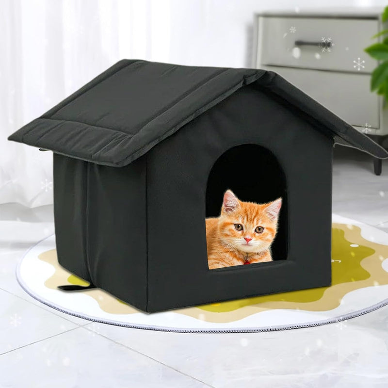 Indoor Outdoor Cat House – Enclosed Rainproof Sunproof & Coldproof Bed for Cats