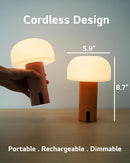 Rechargeable Mushroom Table Lamp – Waterproof with Touch-Dimmable LED Light