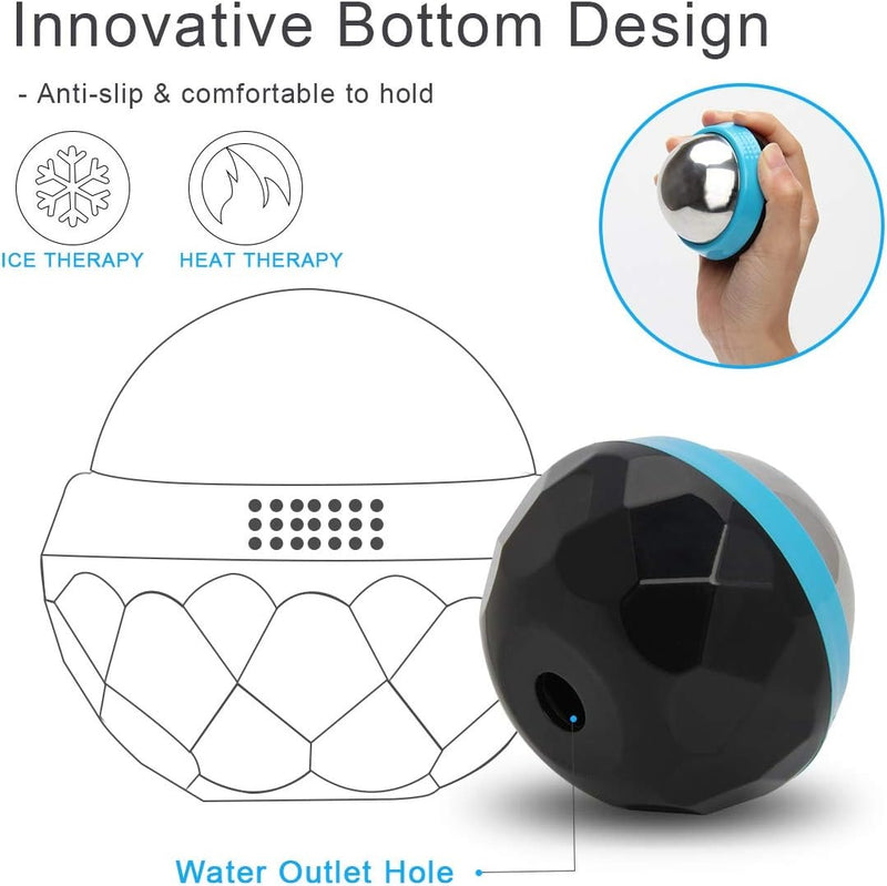 Hot & Cold Massage Roller Ball – Stainless Steel Cryotherapy Ball for Recovery with Drawstring Bag