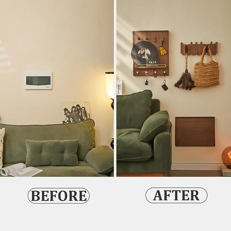Wall-Mounted Folding Coat Hanger–  6 Wooden Hooks