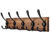 Wall-Mounted Wooden Coat Rack – Solid Pine Wood with 5 Triple Hooks