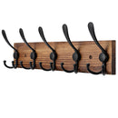 Wall-Mounted Wooden Coat Rack – Solid Pine Wood with 5 Triple Hooks
