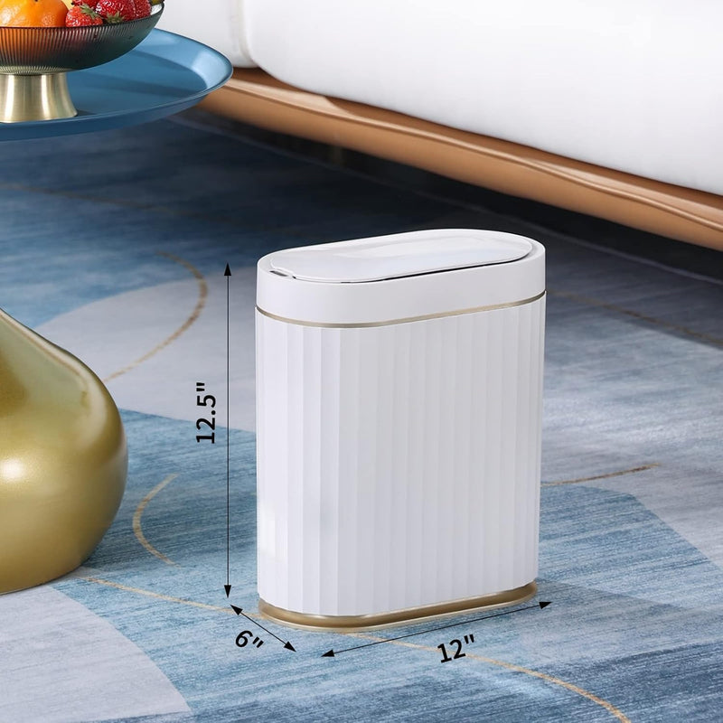 Smart Bathroom Trash Bin – Waterproof 7L Slim Motion Sensor Bin with Automatic Lid