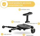 Buggy Board with Seat – 2-Wheel Pushchair with 360° Wheels