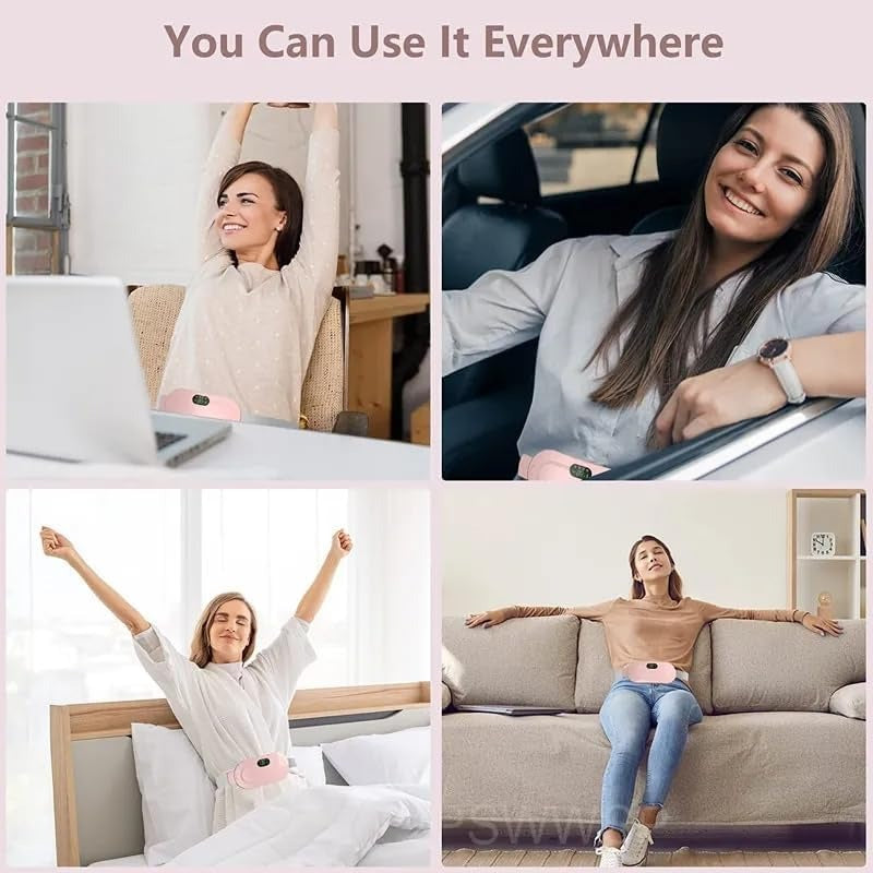 Smart Menstrual Heating Pad Belt – Vibrating Abdominal Massager for Waist & Period Pain Relief