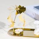 Pack of 2 Metal Rotary Candle Holder – Spinning Tea Light Carousel Candlestick