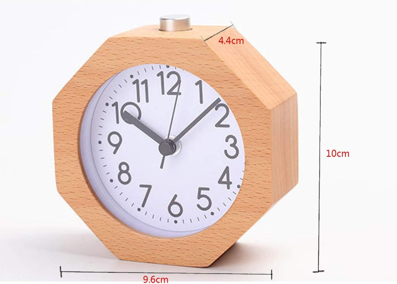 Wooden Analog Alarm Clock – Silent No-Tick Backlight Stylish Home Decor