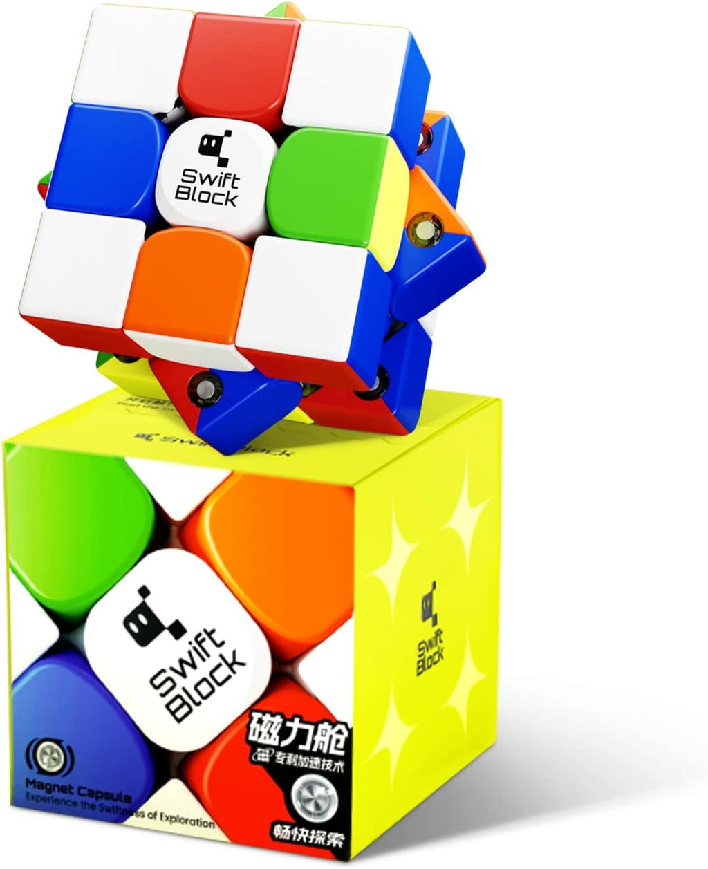 Stickerless Cube 3x3 Magnetic Speed Rubik's Cube – Fast Smooth Stickerless Puzzle with