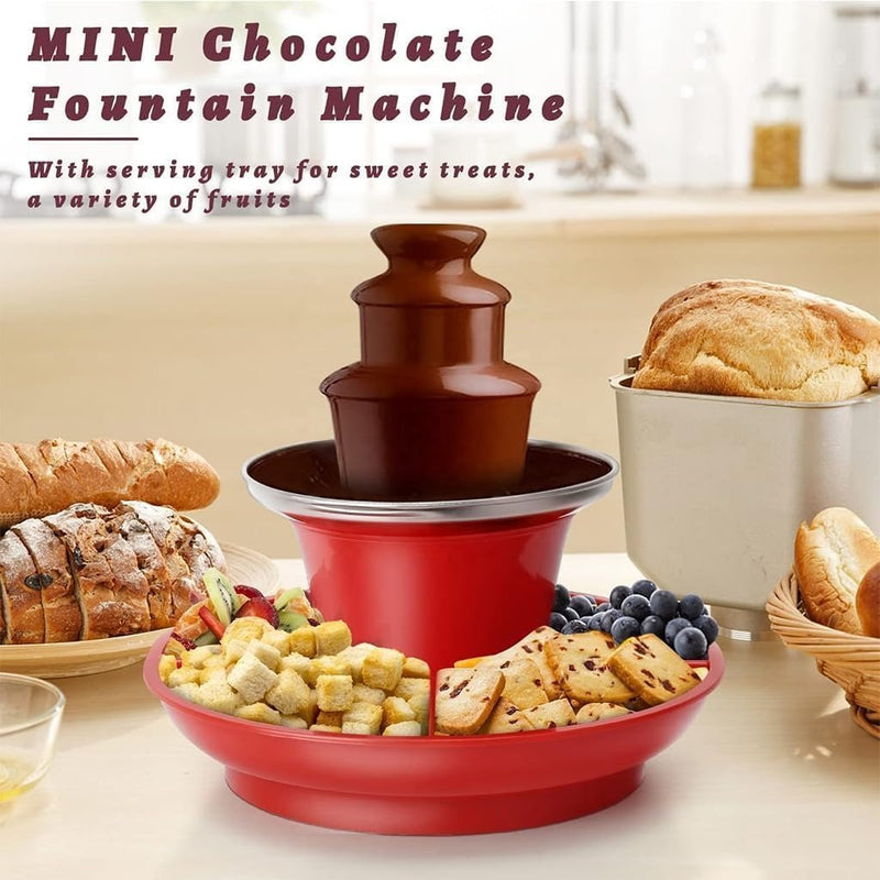 Mini Chocolate Fountain – 3-Tier Electric Fondue Set Stainless Steel for Parties & Events