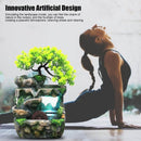 Indoor Water Fountain with LED Lights – Zen Tabletop Décor with Built-in Plant Holder