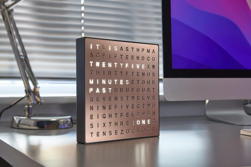 LED Word Clock – Stylish Modern Plug In Desk/Wall Clock