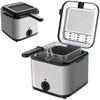 2.5L Mini Electric Deep Fat Fryer – Stainless Steel with Basket & Oil Filter Lid