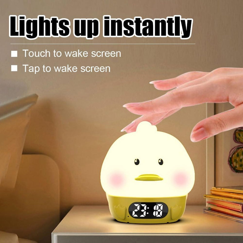 LED Night Light Clock – Rechargeable Silicone Touch Lamp Nursery Light for Babies
