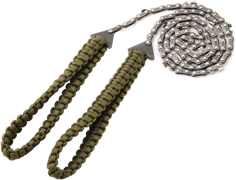 Pocket Chainsaw with Paracord Handle – 24 Inch Survival Hand Saw for Camping & Outdoors