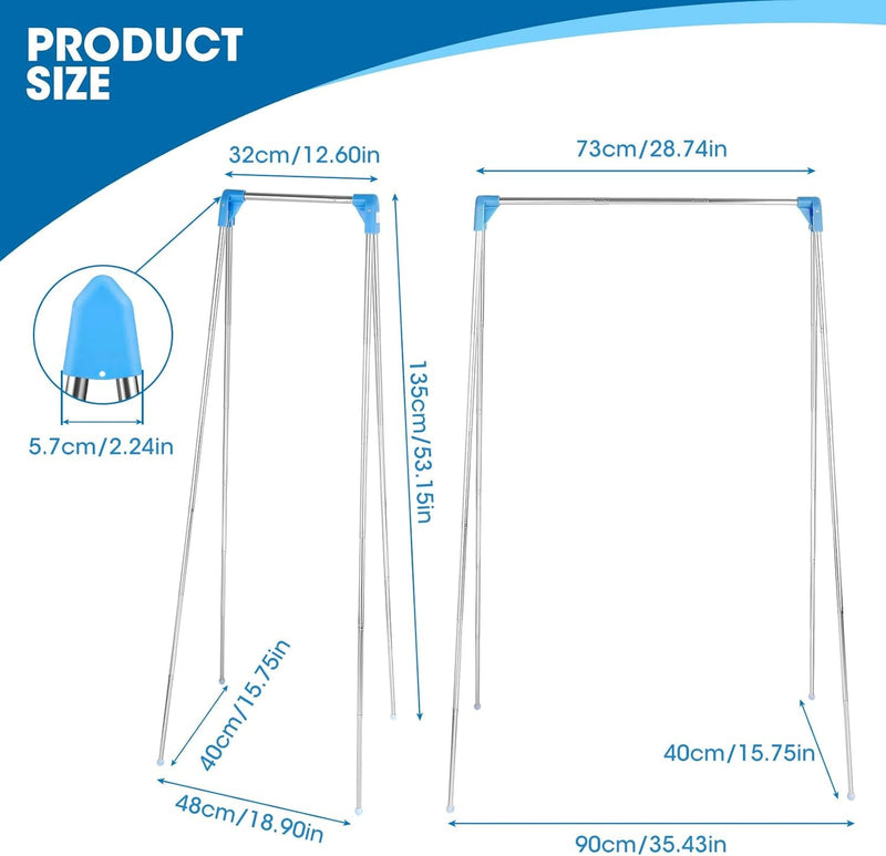 Portable Folding Clothes Rail – Adjustable Telescopic Travel Garment Rail