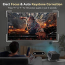 Smart WiFi Bluetooth Projector – 4K Support HDR10 Android 13 Auto Keystone & Focus