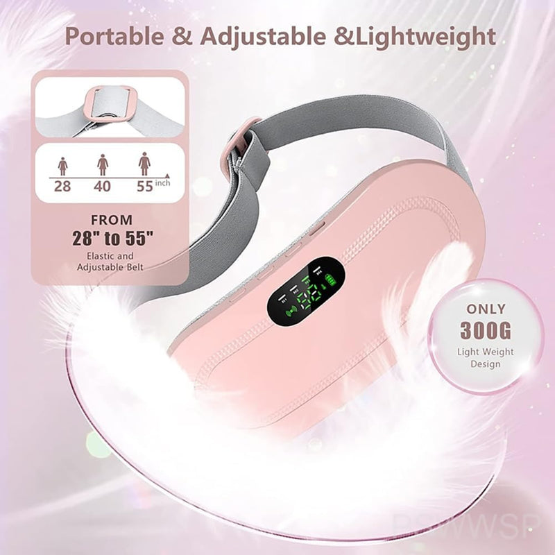 Smart Menstrual Heating Pad Belt – Vibrating Abdominal Massager for Waist & Period Pain Relief