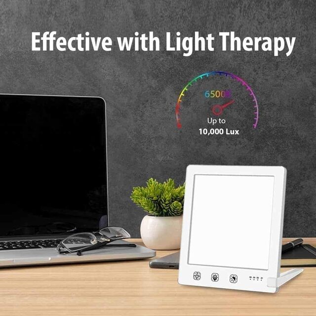 SAD Light Therapy Lamp – 10000 LUX with Adjustable Brightness Timer & Detachable Stand
