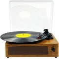Portable Retro Vinyl Record Player – 3-Speed Turntable with Bluetooth Built-in Speakers & Dust Cover