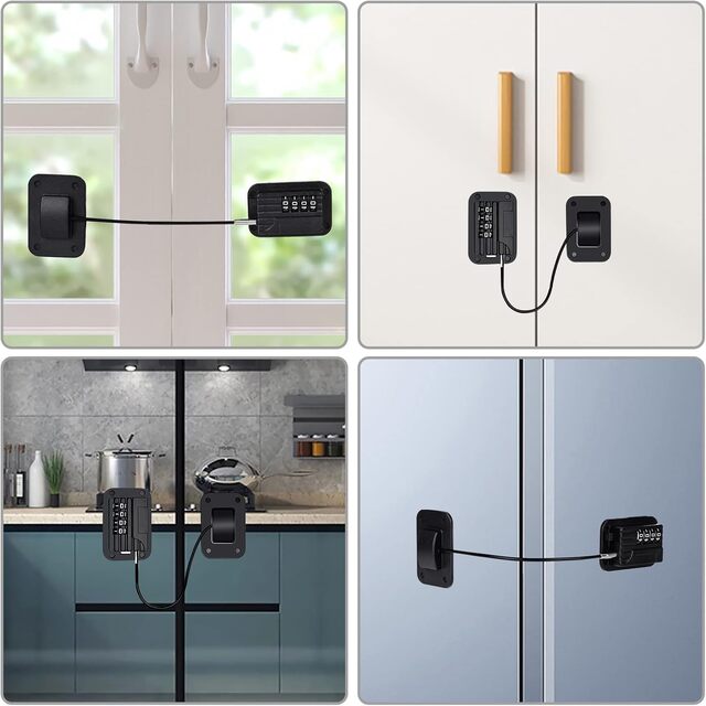 Child Safety Door Lock with Code – No Drilling Fridge & Cabinet Lock